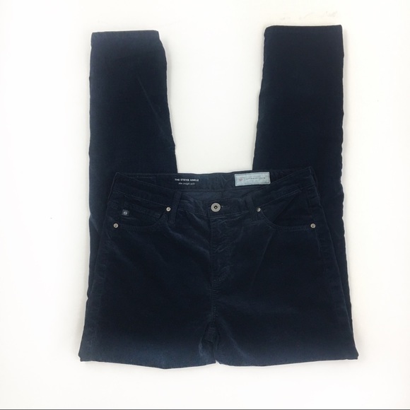 COPY - Midnight Blue AG Anthropologie The High Rise Stevie Ankle Velvet Jeans s… - Picture 4 of 8